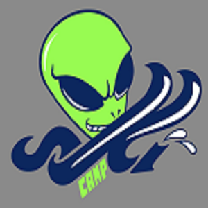Skiing alien logo design collaboration