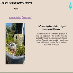 Screenshot of the Gabor's Water Features website project